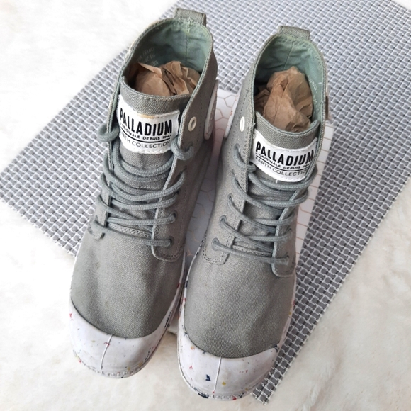 Palladium x Free People Earth Collection Hi Ankle Combat Boots Confetti Sole 7.5 - Picture 3 of 11